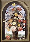 Famous Bouquet Paintings - Bouquet in an Arched Window